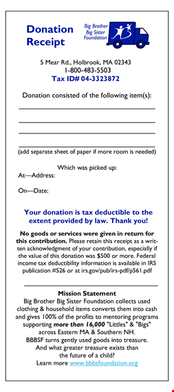 small business receipt template - create professional donation receipts template