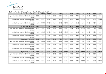 work day planner template template
