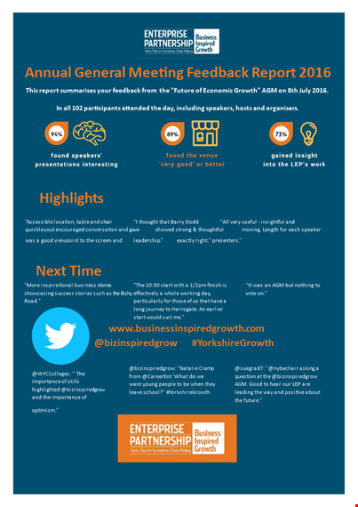 feedback report | investment in northern region | improve your business performance template