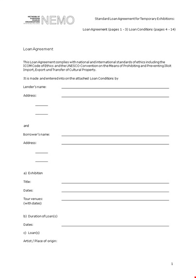 loan agreement template for borrower and lender template