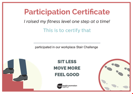 get your fitness participation certificate and join the raised fitness club template