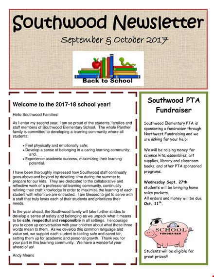 school newsletter template template