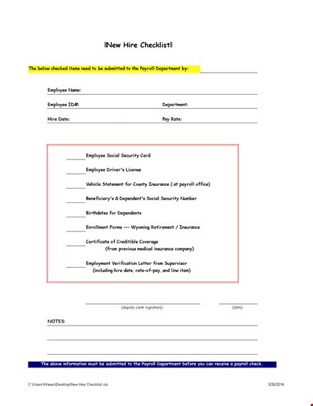 streamline onboarding process & ensure compliance | new hire checklist template