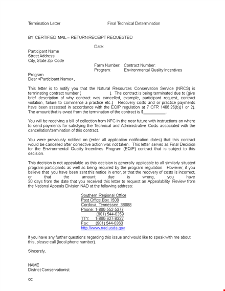 download termination letter template - simplify your contract termination process template