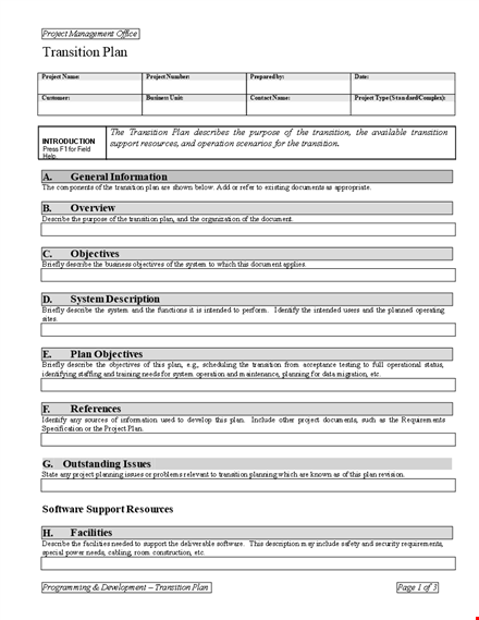 streamline your transition with our supportive transition plan template template