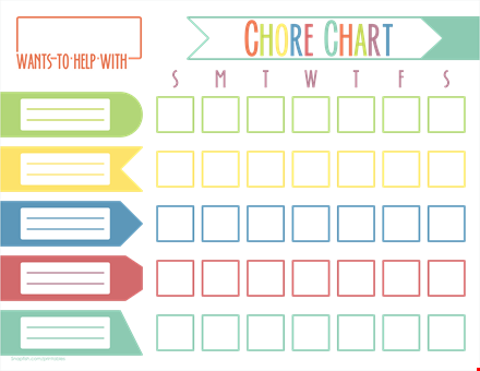children's printable chore chart template