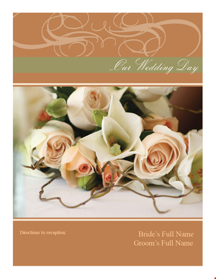 elegant wedding program template for parents, grandparents, and ushers | editable and printable template