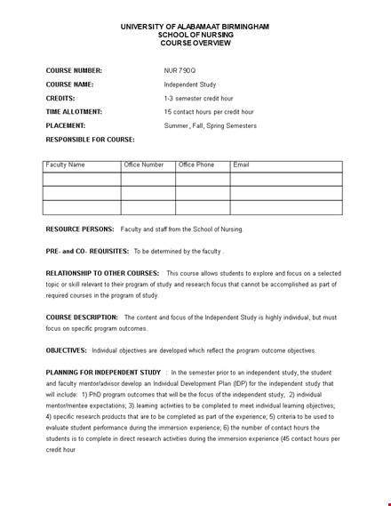 free download nursing learning contract template