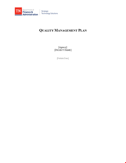 software quality management plan template