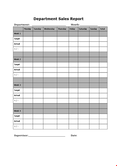 department sales report template
