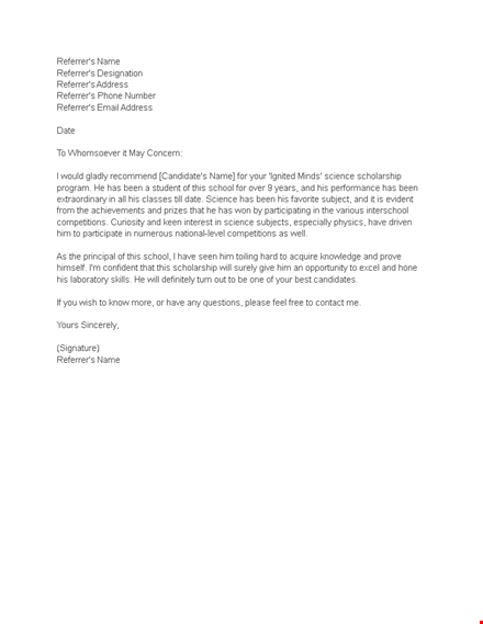 expert reference letter for science template