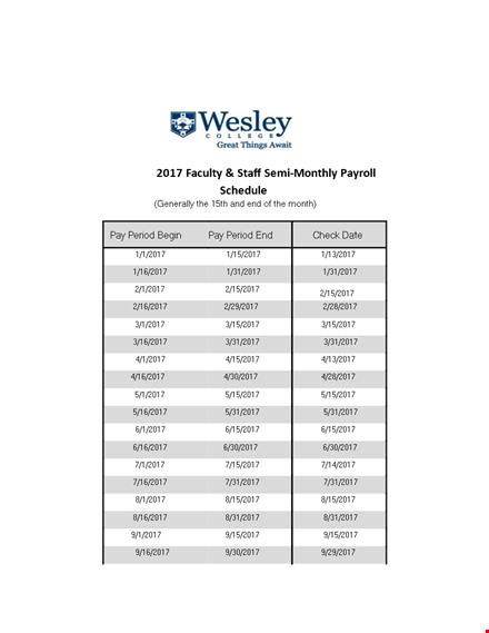 staff monthly template