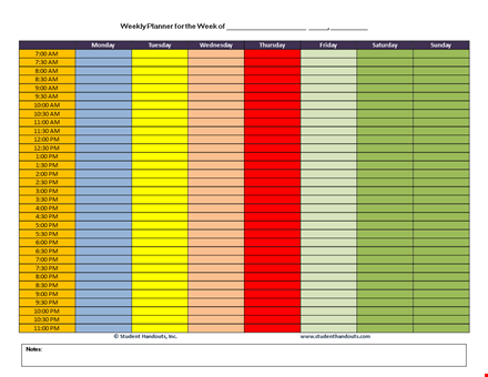 weekly planner template for efficiently managing your week template