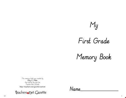 grade school memory book template template