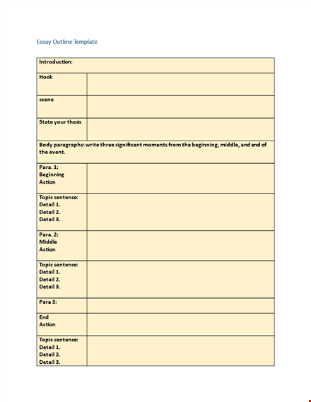create well-structured essays with our actionable essay outline template template
