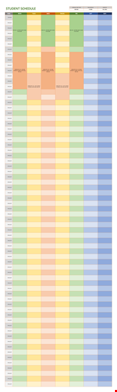 student hourly calendar template