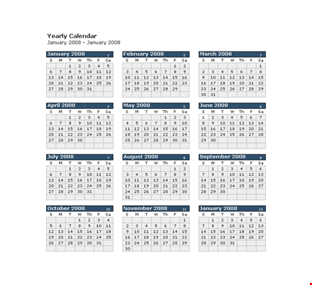 free excel yearly calendar template template