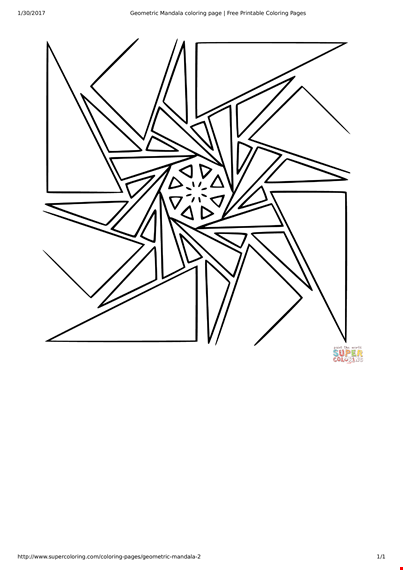 geometric mandala coloring page template