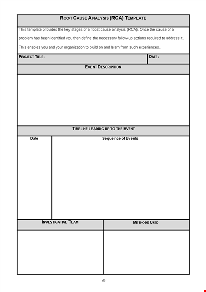 root cause analysis template - identify the cause with ease template