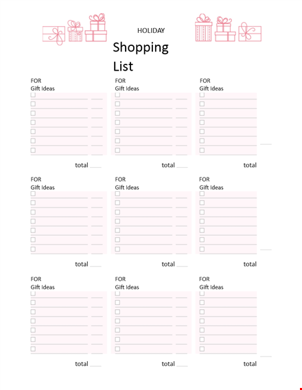 get organized for the holidays | grocery list template template