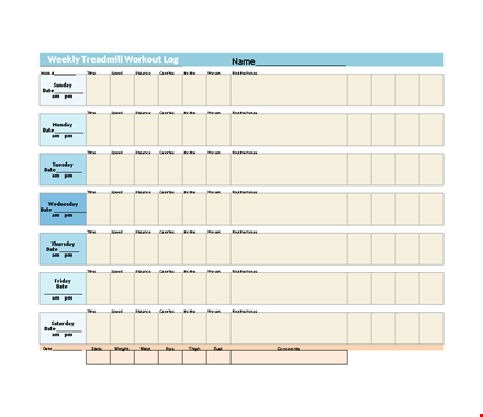 create your ideal workout - track distance, calories & speed with our template template