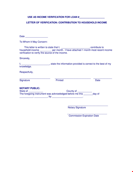 request your state income verification letter for household template