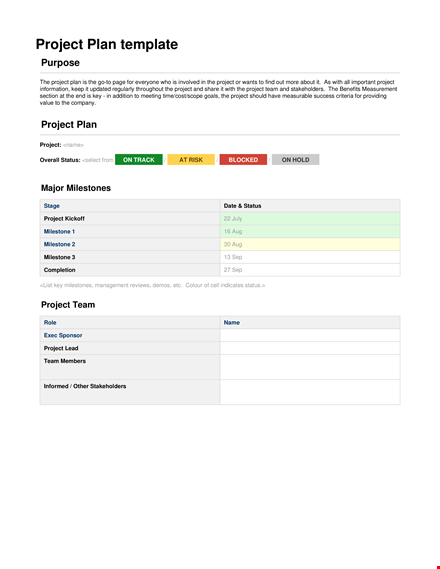 project scope example status template