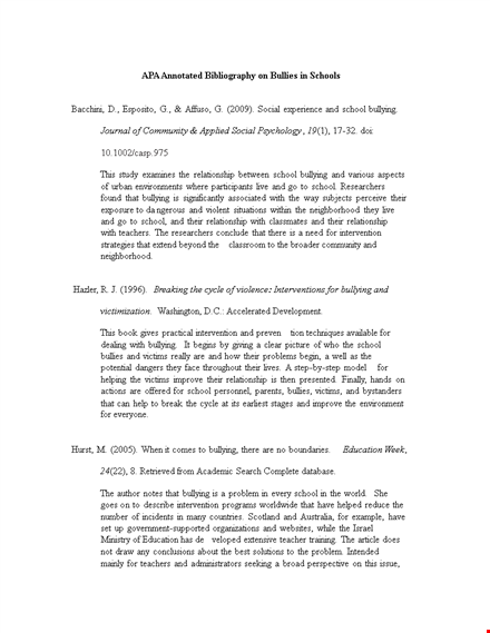 simple teaching apa annotated bibliography template template
