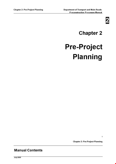 pre project planning template for government transport: regional planning assistance template