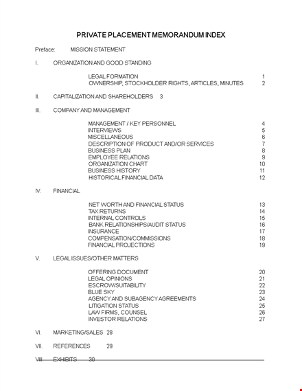 private placement memorandum template - download a comprehensive ppm today template