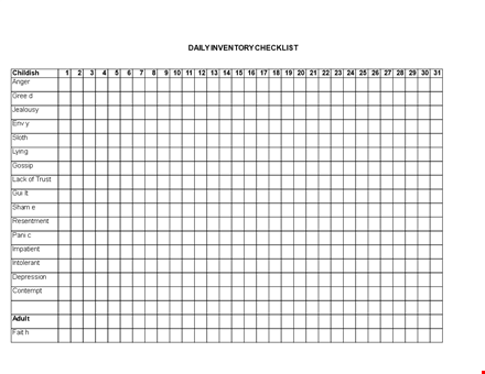 daily inventory checklist - streamline your inventory management template