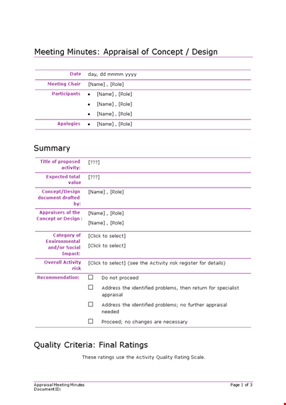 meeting minutes template sample template
