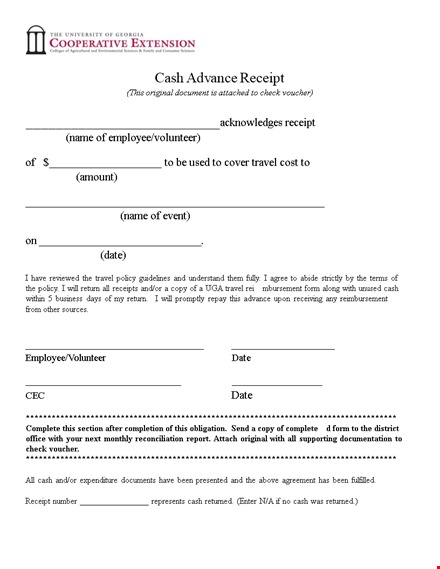 salary advance receipt template