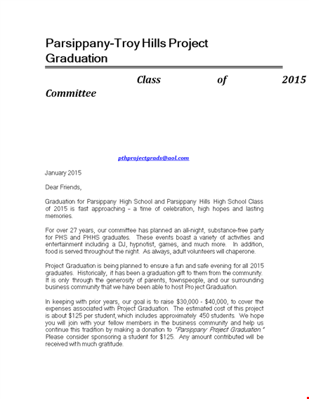 project graduation thank you letter template