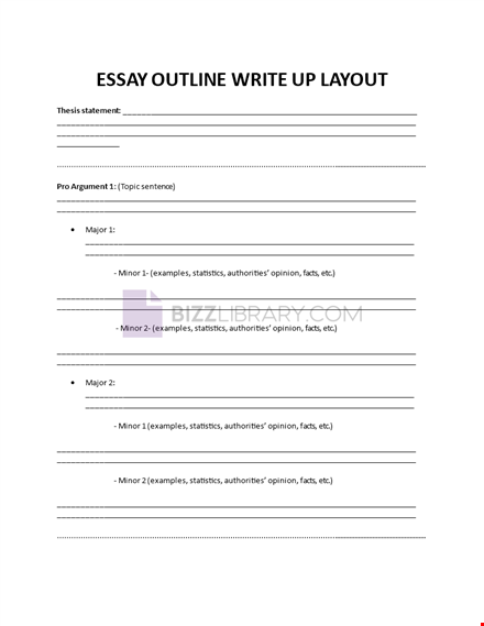 essay outline write up layout template