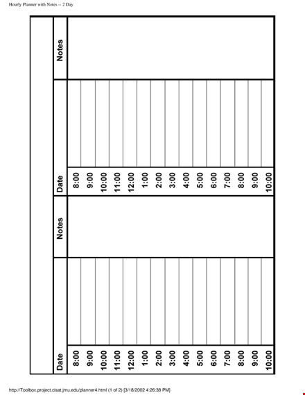 daily hourly planner template template