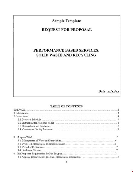 custom request for proposal template for efficient waste management template