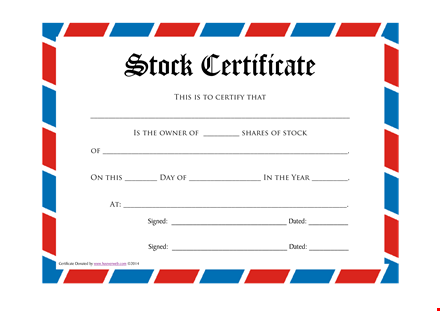 create a professional stock certificate | easy to use template template