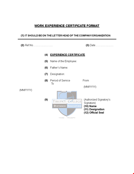 experience certificate letter template - create formal experience certificates | designation template