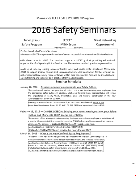 safety seminar flyer template