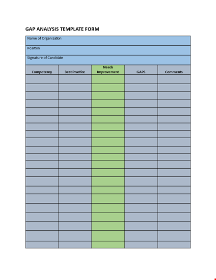 effective gap analysis template for organized analysis template