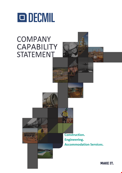 construction company capability statement template | serving clients in australia | decmil template