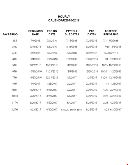 daily hourly calendar template template