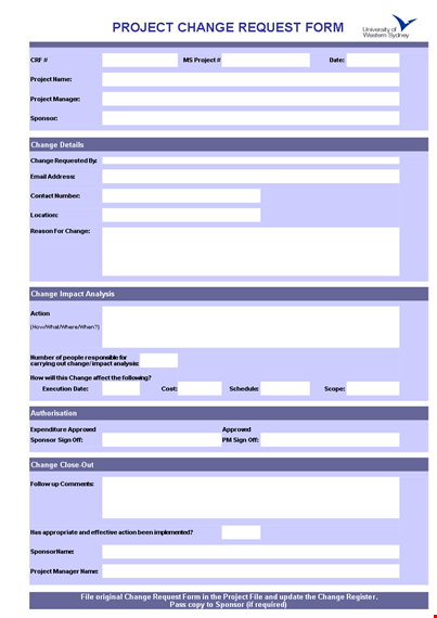 get your order form template for project changes | easy request template