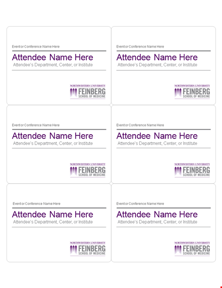 free name tag template for events and conferences - customize your attendee's name badges template