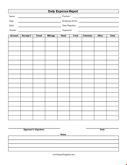 daily expense report template - free download template