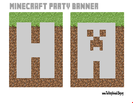 minecraft birthday banner template