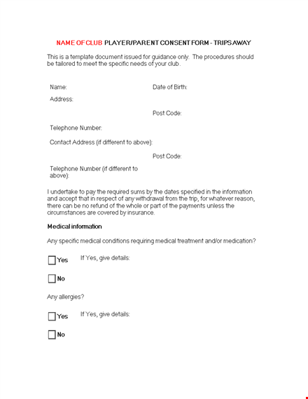 child medical consent form template - parental consent for medical procedures template