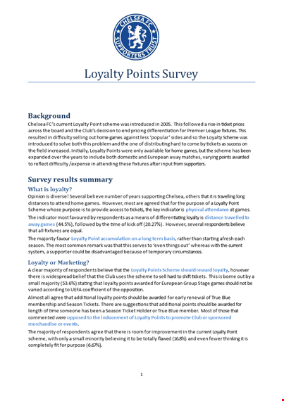 loyalty points survey template