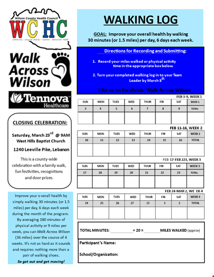 march running log - track your miles with wilson | document templates template